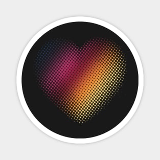 Linear Gradient on Halftone Heart (Black) Magnet